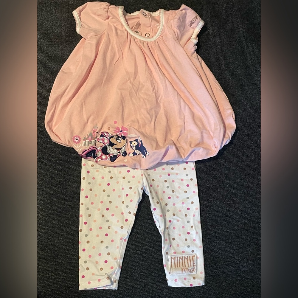 Disney Minnie Mouse Pink and White Kids Matching Set